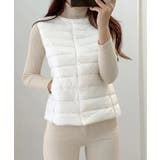 ホワイト | Vネックにもできるダウンベスト インナーベスト ダウンアウター | SEU