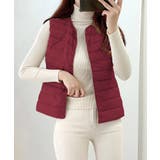 ワイン | Vネックにもできるダウンベスト インナーベスト ダウンアウター | SEU