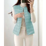 ミント | Vネックにもできるダウンベスト インナーベスト ダウンアウター | SEU