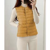 マスタード | Vネックにもできるダウンベスト インナーベスト ダウンアウター | SEU