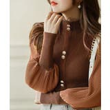 異素材ドッキングブラス バルーン袖 リブニットトップス | SEU | 詳細画像42