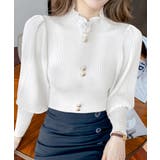 異素材ドッキングブラス バルーン袖 リブニットトップス | SEU | 詳細画像11