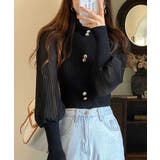 異素材ドッキングブラス バルーン袖 リブニットトップス | SEU | 詳細画像18