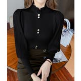 異素材ドッキングブラス バルーン袖 リブニットトップス | SEU | 詳細画像26