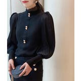 異素材ドッキングブラス バルーン袖 リブニットトップス | SEU | 詳細画像24