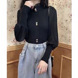 異素材ドッキングブラス バルーン袖 リブニットトップス | SEU | 詳細画像19