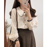 ピーターパン襟 配色ライン ゆったり袖 | SEU | 詳細画像4 