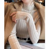 12色選べるシンプルリブニットトップス | SEU | 詳細画像18