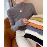 グレー | 12色選べるシンプルリブニットトップス | SEU