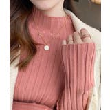 ピンク | 12色選べるシンプルリブニットトップス | SEU