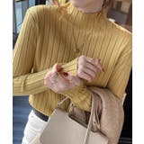 イエロー | 12色選べるシンプルリブニットトップス | SEU