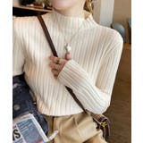 アイボリー | 12色選べるシンプルリブニットトップス | SEU