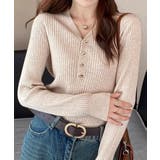 マンテルボタンＶネックリブニットトップス【SHOPLIST限定 新作 春 | SEU | 詳細画像14 