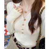 マンテルボタンＶネックリブニットトップス【SHOPLIST限定 新作 春 | SEU | 詳細画像9 