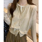 ベージュ | ラウンドネックニットカーディガン【SHOPLIST限定 新作 春 秋 冬】 | SEU