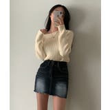 ショルダーリボンニット オフショルダー ニットトップス | SEU | 詳細画像12