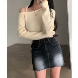 ショルダーリボンニット オフショルダー ニットトップス | SEU | 詳細画像8