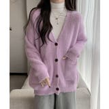 パープル | シャギーニットカーディガン【SHOPLIST限定 新作 春 秋 冬】 | SEU