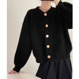 ブラック | クルーネックボタンカーディガン【SHOPLIST限定 新作 春 秋 冬】 | SEU