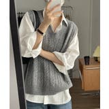 ケーブル編みVネックニットベスト【SHOPLIST限定 新作 春 秋 冬】 | SEU | 詳細画像13 