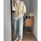 ケーブル編みVネックニットベスト【SHOPLIST限定 新作 春 秋 冬】 | SEU | 詳細画像6 