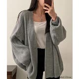 グレー | 着流しVネックニットカーディガン【SHOPLIST限定 新作 春 秋 冬】 | SEU