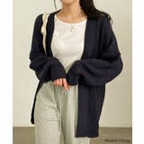 ブラック | 着流しVネックニットカーディガン【SHOPLIST限定 新作 春 秋 冬】 | SEU