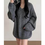 オーバーサイズVネックニットプルオーバー | SEU | 詳細画像21