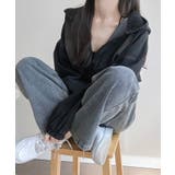 デニムフーディショートブルゾン ドロップショルダージップパーカー | SEU | 詳細画像27