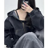 デニムフーディショートブルゾン ドロップショルダージップパーカー | SEU | 詳細画像29