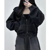 デニムフーディショートブルゾン ドロップショルダージップパーカー | SEU | 詳細画像30