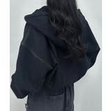 デニムフーディショートブルゾン ドロップショルダージップパーカー | SEU | 詳細画像21