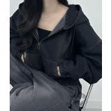 デニムフーディショートブルゾン ドロップショルダージップパーカー | SEU | 詳細画像22