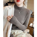 ダークブラウン | プチハイネックニットトップス【SHOPLIST限定 新作 春 秋 冬】 | SEU