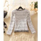 フリンジトリムノーカラーツイードジャケット 着流し風デザイン | SEU | 詳細画像38