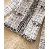 フリンジトリムノーカラーツイードジャケット 着流し風デザイン | SEU | 詳細画像43