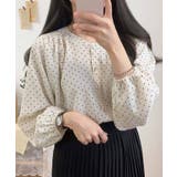 ドット柄ノーカラー七分袖ブラウス【SHOPLIST限定 新作 春 夏 秋】 | SEU | 詳細画像7