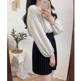 ドット柄ノーカラー七分袖ブラウス【SHOPLIST限定 新作 春 夏 秋】 | SEU | 詳細画像24