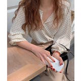 ドット柄ノーカラー七分袖ブラウス【SHOPLIST限定 新作 春 夏 秋】 | SEU | 詳細画像10