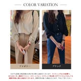 ドット柄ノーカラー七分袖ブラウス【SHOPLIST限定 新作 春 夏 秋】 | SEU | 詳細画像2