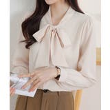 ベージュ | ボウタイリボンブラウス【SHOPLIST限定 新作 春 夏 秋】 | SEU