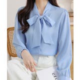 ブルー | ボウタイリボンブラウス【SHOPLIST限定 新作 春 夏 秋】 | SEU