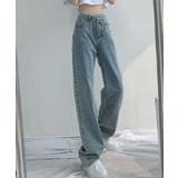 ライトブルー | ウエストクロスストレートワイドパンツ | SEU