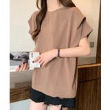 ブラウン | タックスリーブTシャツ【SHOPLIST限定 新作 春 夏 秋】 | SEU