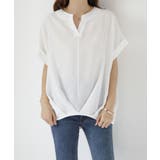 ホワイト | キーネックシフォンブラウス【SHOPLIST限定 新作 春 夏 秋】 | SEU