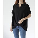 ブラック | キーネックシフォンブラウス【SHOPLIST限定 新作 春 夏 秋】 | SEU