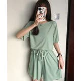 グリーン | ルームウェア 2点セット 接触冷感 | SEU