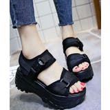 ブラック | 【22 5cm 24cm】厚底ソールスポーツサンダル【SHOPLIST限定 | SEU