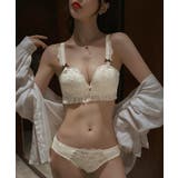 アイボリー | フロントホック 下着セット レディースブラ | SEU