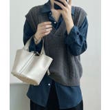 ケーブル編みVネックニットベスト【SHOPLIST限定 新作 春 秋 冬】 | SEU | 詳細画像15